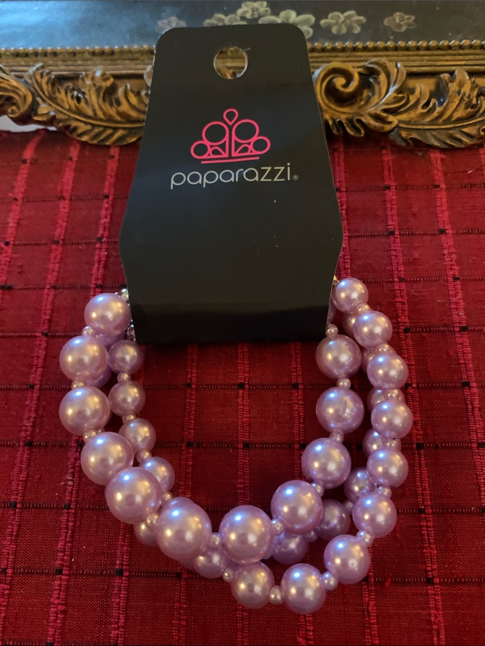Paparazzi Lavender Pearl Triple-Strand Bracelet